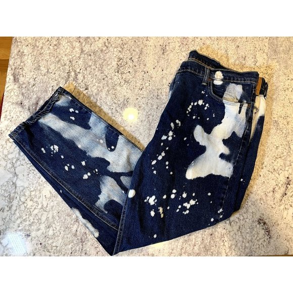 Levi Strauss 541‎ Athletic Fit Jeans Mens W40 L30 Dark Wash Bleach Splatter